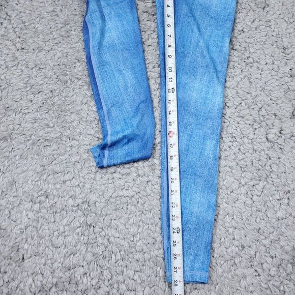 Zyia Active Denim Distressed Light N Tight High Rise Legging 28" Size 6-8 Blue - Picture 5 of 9